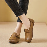 KYLETHOMASW  -  Leather Shoes for Women Spring/autumn New Soft Soled and Soft Faced Mom Pumps Retro Anti Slip and Breathable Leather Shoes Women