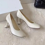 KYLETHOMASW  -  Star style Fashion Square toe Soft Leather Women Pumps Spring Autumn Office Lady Stiletto High heels Female Party Dress Shoes
