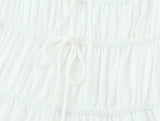 KYLETHOMASW  -  Holiday White Bow O neck Elastic Body Puff Sleeve Long Dress Women Slim Ruched Waist A-lined Swing Dresses Summer Robe Vestidos