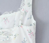 KYLETHOMASW  -  Sexy Backless Floral Print Sling Mini Dress For Women Sleeveless A-line Summer Holiday Party Robe Lady Birthday Dress Lace Up
