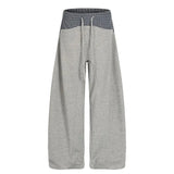 KYLETHOMASW  -  Unique Street Low Waist Patchwork Design Casual Pants Women Autumn Winter New Sle Slim Straight Leg Floor-Length Pants American