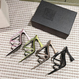 KYLETHOMASW  -  French Pointed Rhinestone Fine Heel Exposed Toe Sexy Nightclub High-heeled Sandals for Women