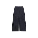 KYLETHOMASW  -  High Waist Striped Wide-Leg Pants For Woman Loose Irregular Floor-Length Trousers Single Bitton Pockets Fashion Casual Clothes