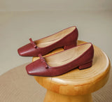 KYLETHOMASW  -  Single Shoes Women's Autumn Retro Simple Mary Jane New Square Head Shallow Mouth Comfortable Soft Leather Women's Shoes