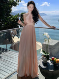 KYLETHOMASW  -  Women Summer New Long Dresses A-line Slim Chic Evening Party Wedding Prom Robe  Fashion One Piece Clothing