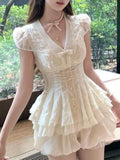 KYLETHOMASW  -  French Sweet Retro Elegant 2 Piece Sets Women Bow Design Short Sleeve Y2k Tops + Shorts Pants Female Chic Korea Popular Clothes