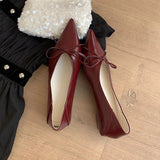 KYLETHOMASW  -  Fashion Butterfly-Knot Comfort Women Flats Shoes Casual Non-Slip Female Soft Pointed Toe Dress Ladies Flat Slip On Shoes