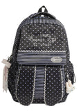 KYLETHOMASW  -  Stripe Polka Dot Mochila Rabbit Ears Bag Student Mochilas Mujer Fashion Backpacks High Capaci Backpack Commuter Bolsas Feminina