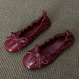 KYLETHOMASW  -  Mary Janes Shoes Women Ballet 2025 New Versatile Bow Single Shoes Fashion Elegant Daily Dress Flat Shoes Zapatos De Mujer