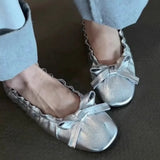 KYLETHOMASW  -  Mary Janes Shoes Women Ballet 2025 New Versatile Bow Single Shoes Fashion Elegant Daily Dress Flat Shoes Zapatos De Mujer