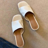 KYLETHOMASW  -  Elegant Women's Sandals High Heels Slippers Summer Woman Shoes 2025 Brand Chunky Dress Open Toe Shoes Fashion Flip Flops Slides