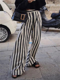 Kylethomasw High Waist Zebra Printed Women's Pants Fashion Loose Patchwork Wide Leg Trousers Contrast Casual Pocket Flared Trousers
