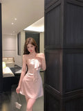 KYLETHOMASW  -  Evening Dresses Women Sleeveless Ruffles Halter Slim Slash Neck Backless Cocktail Dress Birthday Party Wedding Sexy