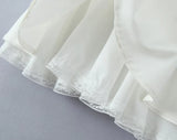 KYLETHOMASW  -  Sexy Beige White Lace Spliced Sling Dress Women Low waist A-line Summer Short Dresses Holiday Party  Robe Cotton