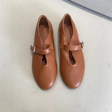 KYLETHOMASW  -  Elegant Ballet Flats Shoes for Women Soft PU Leather Mary Janes Shoes Ladies Spring Autumn Casual Streetwear Comfortable Loafers