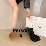 KYLETHOMASW  -  Retro Hollow out Breathable Roman High Heels Women Summer New Pointed Toe Large Size Thick Heel Boots Comfortable Shoes