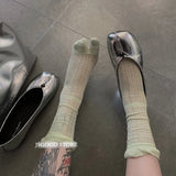 KYLETHOMASW  -  Comfortable Soft Breathable Cotton Summer Thin Split Toe Woman Mesh Socks Ice Cream Candy Color Two-Toed Japanese Tabi Sox
