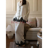 KYLETHOMASW  -  Women French Style Spring Long Sleeve  Sleepwear Set Home Comfortable V-Neck Home Clothes