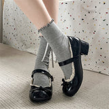 KYLETHOMASW  -  Fashion JK Women Mary Jane Shoes Ladies Causal Shallow Butterfly-knot Shoes Spring Autumn Female Leather Shoes