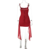 KYLETHOMASW  -  New Strap Splicing Flower Hip Wrap Streamer Suspender Dress Women