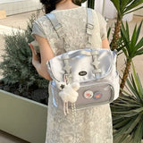 KYLETHOMASW  -  Y2k Transparent Ita Bag Kawaii Large Capacity Mochila Plaid Mochilas Mujer Bolsas Bags for Woman  Student School Backpack