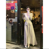 KYLETHOMASW  -  Korean Lace Long Sleeved Knitted Cardigan Autumn And Winter Patchwork French Style Top, Half Skirt High-end Set Two-Piece Set