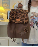 KYLETHOMASW  -  Japanese Harajuku Style Y2k Retro Leopard Print Large Capacity Backpack Travel Storage Bag Student School Bag Women's Bag