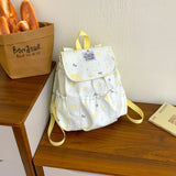 KYLETHOMASW  -  Women Small Nylon Cartoon Print Drawstring Backpack Casual Cute Flap Daypack for School & Daily Use New Trend Backpacks