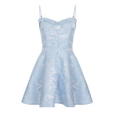 KYLETHOMASW  -  Elegant Slim Fit A-Line Trim Women Dresses Summer French Chic Camisole Holiday Style Frock