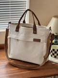 KYLETHOMASW  -  Cloth Handbag Thickened Canvas Shoulder Bag Simple Commuter Student Handheld Crossbody Tote Bags With Zipper