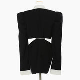 KylethomaswHigh-class Fashion Hot Girl Fried Street Niche Design Detachable Split Waist Leakage Black Long Sleeve Suit Jacket Autumn