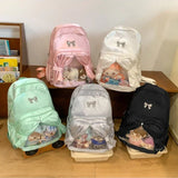 KYLETHOMASW  -  Large Capacity Doll Show Ita Mochila Transparent Mochilas Mujer Kawaii School Bag Student Bow Backpack Funny Nylon Bolsos