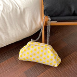 KYLETHOMASW  -  Women Polka Dot Soft Fabric Cloud Shoulder Bag Chain Crossbody Bags New Trend Casual Daily Fashion Handbags and Purses