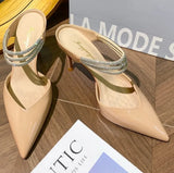 KYLETHOMASW  -  High Heel Sandals Women's Summer French Word with High-heeled Bag Head Sandals Womens New Rhinestone Pointed Stiletto High Heels