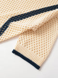 KYLETHOMASW  -  Women Hollow Out Knit Pullover Short Sleeve V Neck Casual Loose Sweater Autumn Tops