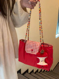 KYLETHOMASW  -  Contrast Plaid Bag Commuter Casual Bolsos mujer Underarm Shoulder Bags for Woman Korean Lazy Style Sac Femme Bolsas Bolsa