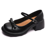 KYLETHOMASW  -  New Style Women Pumps Mary Janes Shoes Fashion Elegant Chunky Platform High Heels Women Shoes Bow Ankle Buckle Party Shoes
