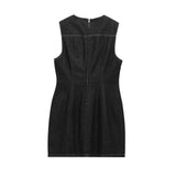 KYLETHOMASW  -  2025 Spring Minimalist Women's Denim Dress Elegant Denim Color Slim Fit Dress Tank Dress For Ladies