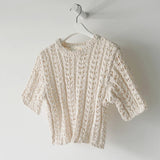 KYLETHOMASW  -  Summer Hollow Out Korean Women's Short Shirts O-Neck Bohemian Short Sleeve Knitted Sexy Tops Female