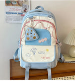 KYLETHOMASW  -  High-value Female High School Student Schoolbag Macaroon Contrast Color Cute All-match Backpacks Large-capacity College Backpack