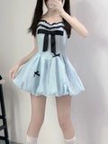 KYLETHOMASW  -  French Vintage Gothic Striped Bow Dress Woman New Design Fashion Slim Casual Party Dresses Summer Retro Aesthetic Clothing