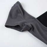 KYLETHOMASW  -  Fake two square neckline slimming short sleeved T-shirt with spicy girl temperament, backless and waist cinching bottom top