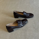 KYLETHOMASW  -  New style women's loafers, slip-on casual small leather shoes, high heels French single shoes