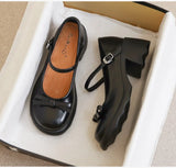 KYLETHOMASW  -  New Style Women Pumps Mary Janes Shoes Fashion Elegant Chunky Platform High Heels Women Shoes Bow Ankle Buckle Party Shoes
