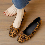 KYLETHOMASW  -  New Women Polka Dot Ballet Flats Bow Knot Square Toe Slip On Soft Satin Casual Daily Office Flat Shoes