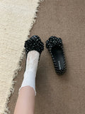 KYLETHOMASW  -  Fashionable Thick Heel Mary Janes Women's Slip-On Shoes Polka Dot  Bow Knot Casual Comfy Footwear Summer Season