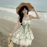 KYLETHOMASW  -  Sexy Sheer Cover-up and Mini Skirt Two-piece Set Women Sweet Elegant Slim Fit Summer Beach Vacation Outfit