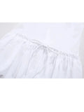 Kylethomasw  Summer Mini Tank Dress Woman Trendy White O-Neck Sleeveless Pleated Lace-Up Decorate Zipper Female Fashion Slim Dresses