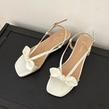 KYLETHOMASW  -  Elegant Women Low Heel Sandals Wedges Shoes Female Buckle Footwear Fashion Butterfly-Knot Ladies Heeled Sandals Shoes Pumps