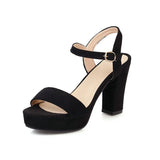 Kylethomasw Size 32-43 10cm High Heel Sandals Women Black Heel Open Toe Fashionable Summer Women's Sandals Shoes